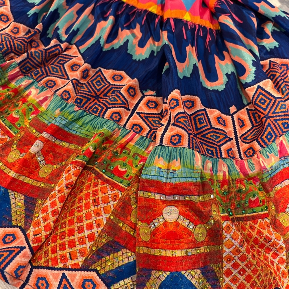 Multicolor wrap skirt